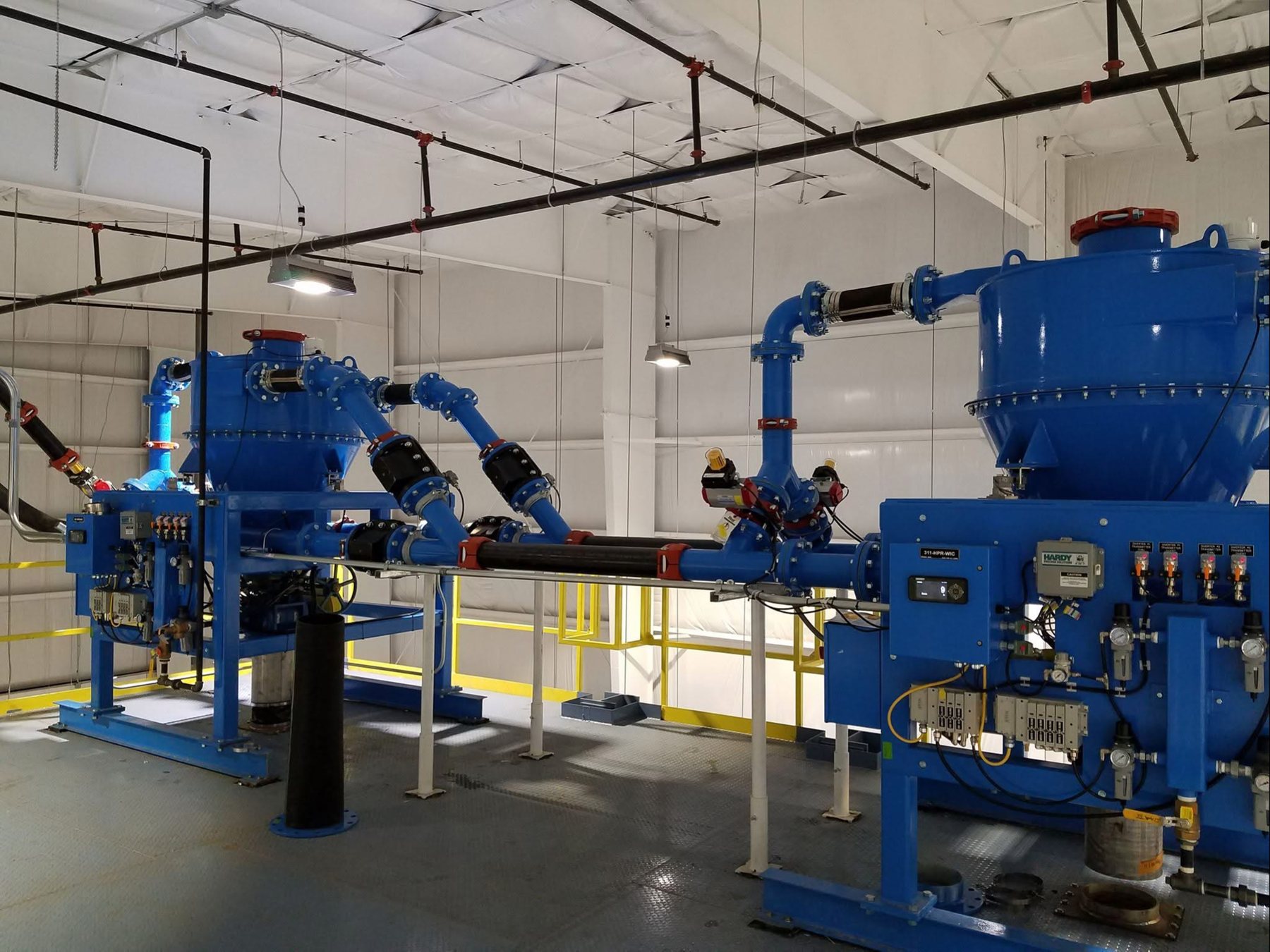 Industrial processing equipment installed in a manufacturing facility